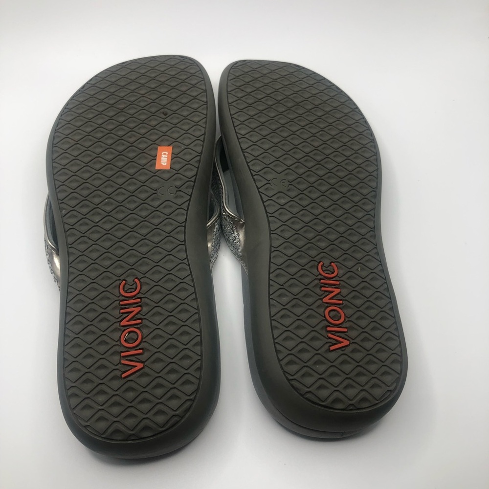 Vionic Tide Silver Sequins Post Thong Sandals Siz… - image 5